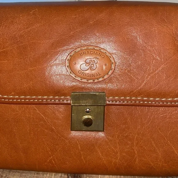 Braciano Original Brown Leather Envelope Clutch - Picture 2 of 6